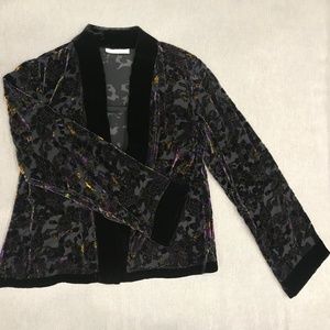 Silk & Velvet Sheer Floral Kimono Jacket